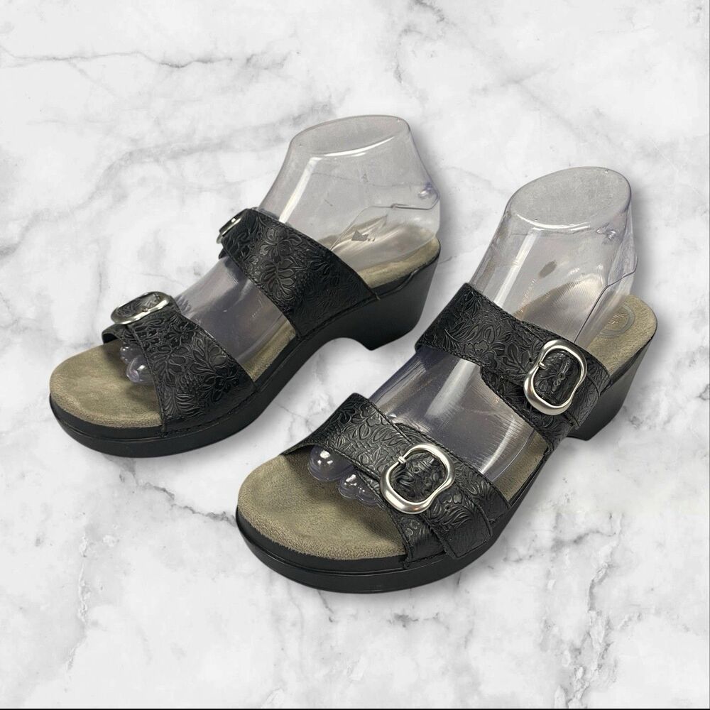 Dansko Sophie Womens Size EU41 (10.5-11) Sandals Floral Tooled Leather Sandals